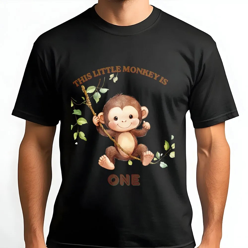 Monkey 1st Birthday Sweatshirt | This Little Monkey Is One Graphic | Soft Cotton Blend Pullover | Mom's First Birthday Party Gift
