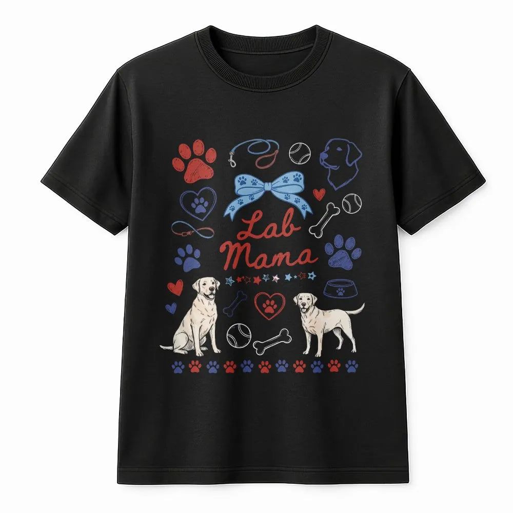 Lab Mama T-Shirt | Cute Labrador Retriever Dog Graphic | Soft Unisex Pullover | Gift for Dog Lovers