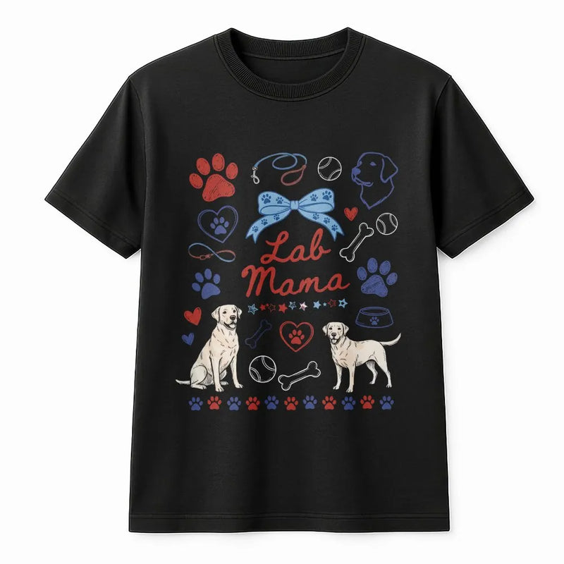 Lab Mama T-Shirt | Cute Labrador Retriever Dog Graphic | Soft Unisex Pullover | Gift for Dog Lovers