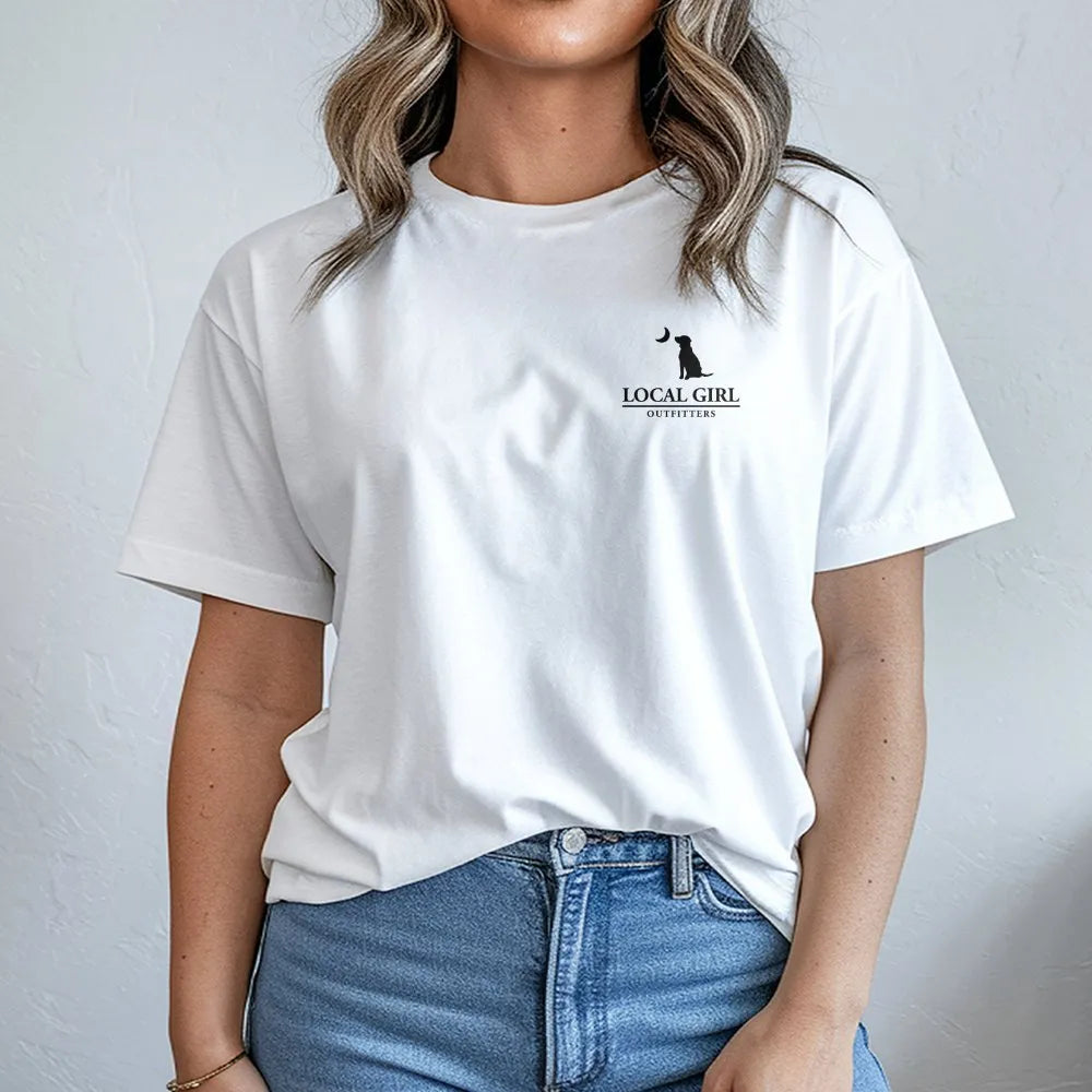 Pink Camo Dog T-Shirt | Celestial Moon Graphic Design | 100% Cotton Premium Tee | Unique Animal Lover Gift