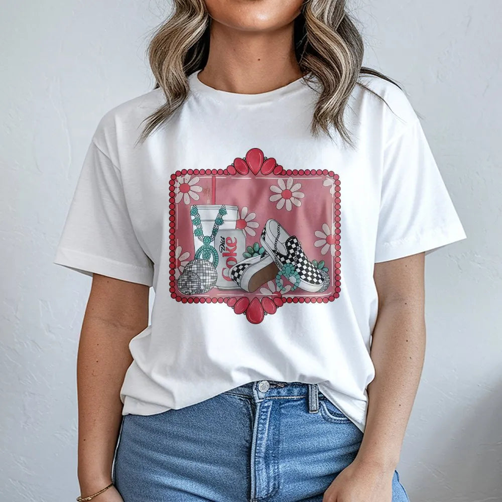 Western Disco Cowgirl T-Shirt | Retro Rodeo Boots Graphic | 100% Soft Cotton | Gift For Country Music Lovers