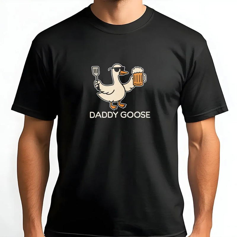 Daddy Goose T-Shirt | Funny BBQ Beer Graphic | Premium Cotton Blend | Father's Day Gift for Dad